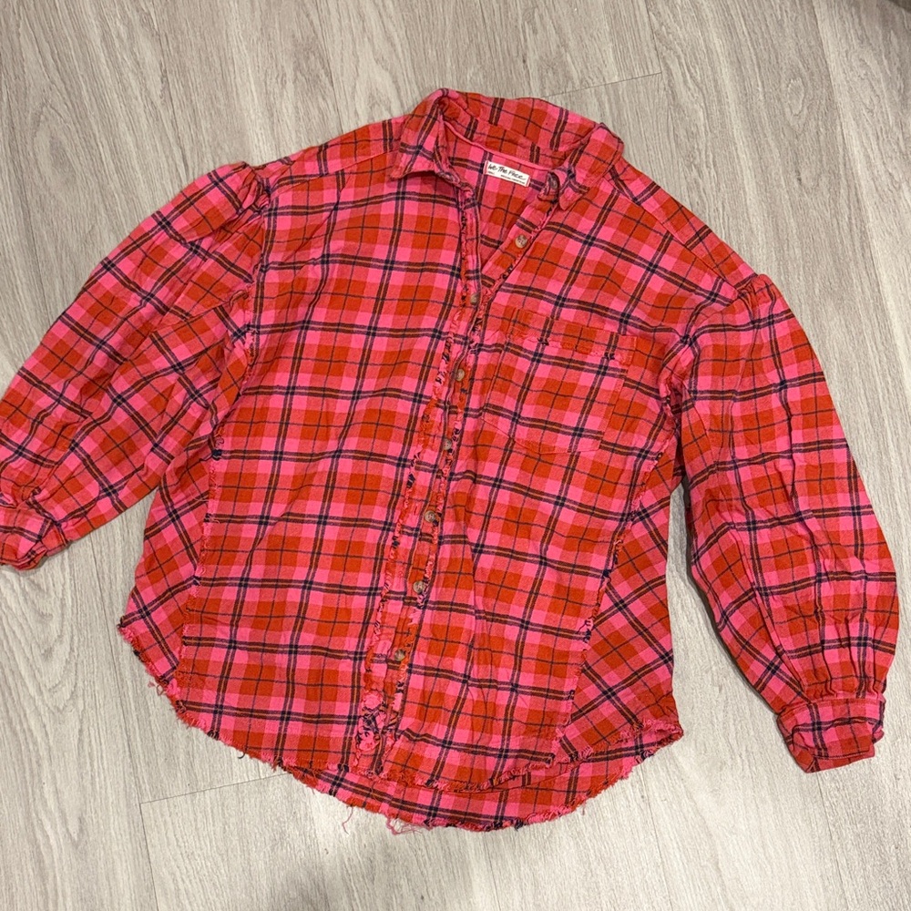 Free People We The Free Happy Hour Plaid Button Down